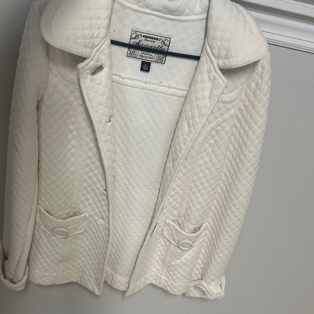 Sugar fly Women's Ivory Quilted Blazer